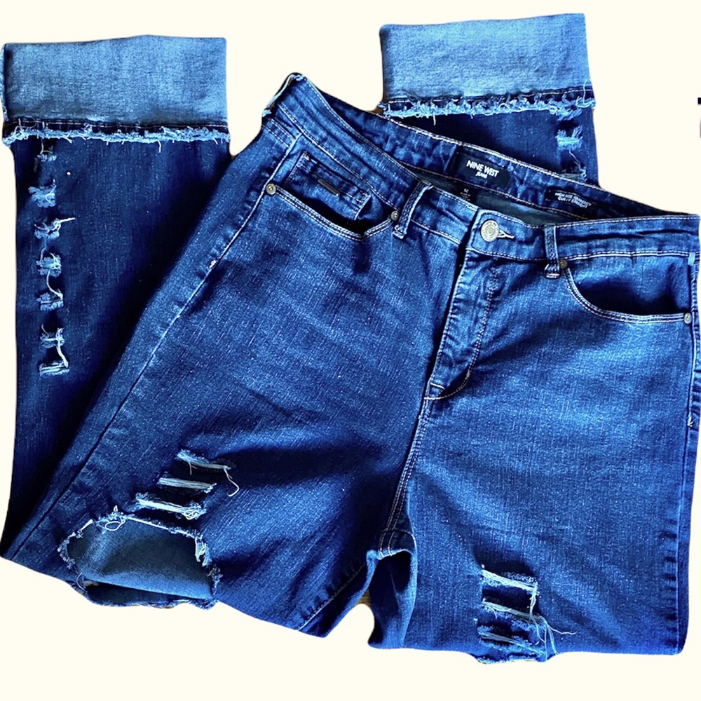 Womens Denim Jeans, Denim Pants, Distressed Jeans, Ripped Straight Leg Jeans